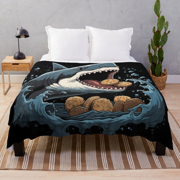 Item preview, Angry shark eating cookies funny shark designed and sold by Szkicerka.