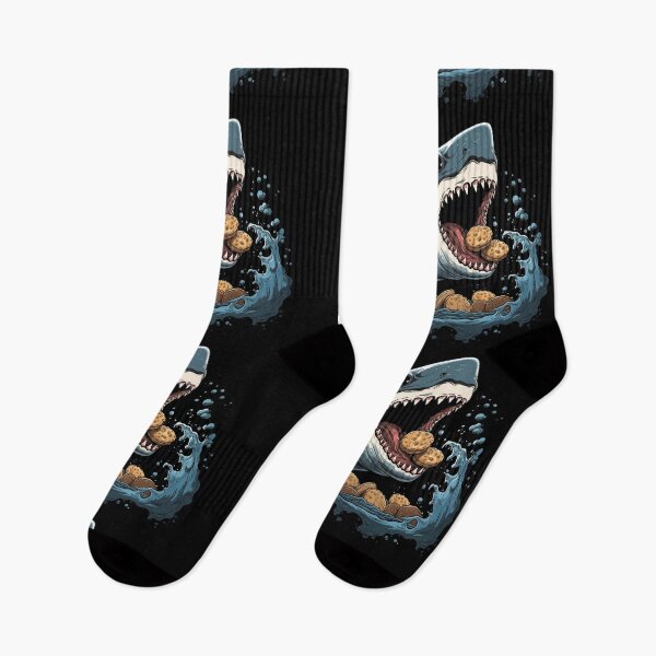 Item preview, Angry shark eating cookies funny shark designed and sold by Szkicerka.