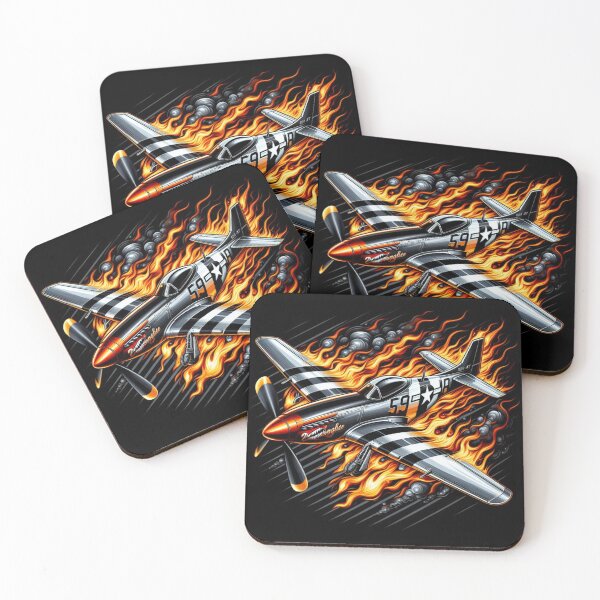 Item preview, P-51 Mustang flame design designed and sold by BeztProductz.