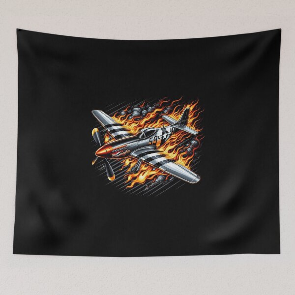 Item preview, P-51 Mustang flame design designed and sold by BeztProductz.