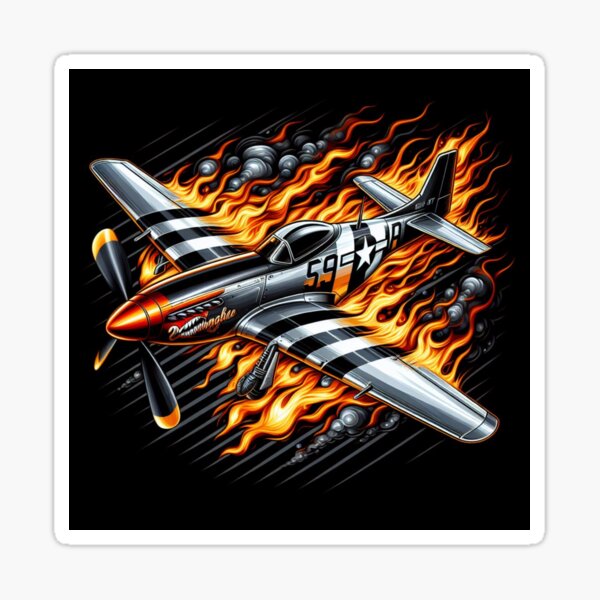 Item preview, P-51 Mustang flame design designed and sold by BeztProductz.