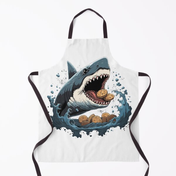 Item preview, Angry shark eating cookies funny shark designed and sold by Szkicerka.