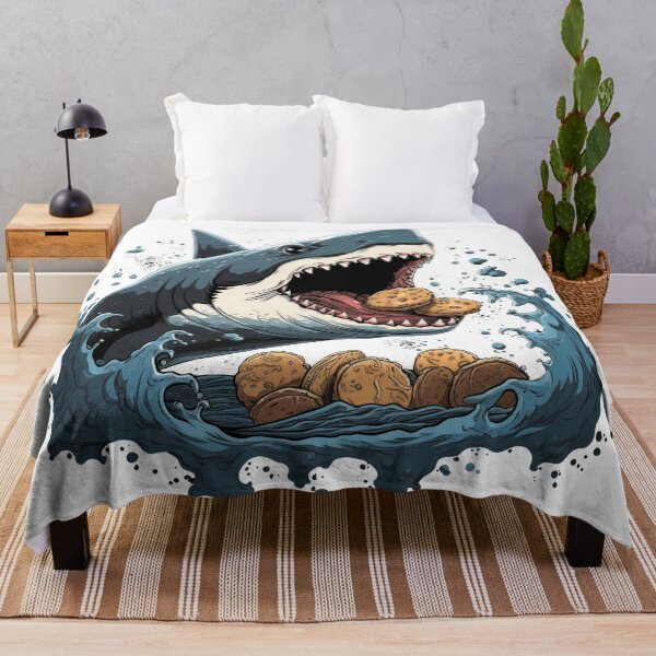 Item preview, Angry shark eating cookies funny shark designed and sold by Szkicerka.