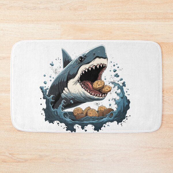 Item preview, Angry shark eating cookies funny shark designed and sold by Szkicerka.