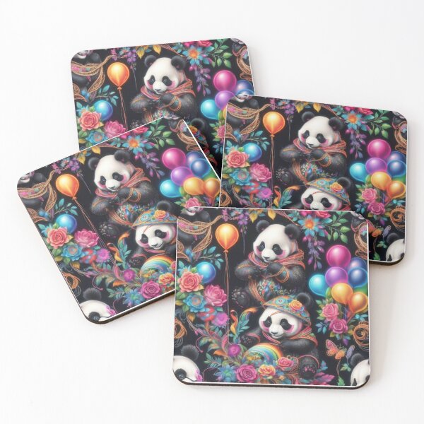 Item preview, Pandas  Love Beautiful Flowers  And Balloons  designed and sold by BotunPeony.