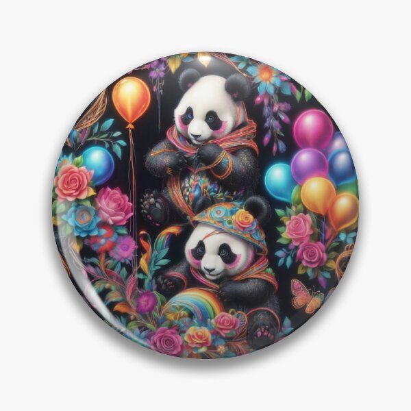 Item preview, Pandas  Love Beautiful Flowers  And Balloons  designed and sold by BotunPeony.