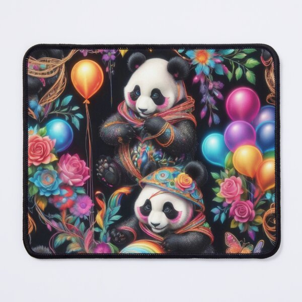 Item preview, Pandas Love Beautiful Flowers And Balloons designed and sold by BotunPeony.