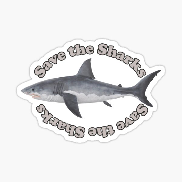 Vista previa del artículo con la obra «Save The Sharks Gran tiburón blanco», diseñado y vendido por banwa.