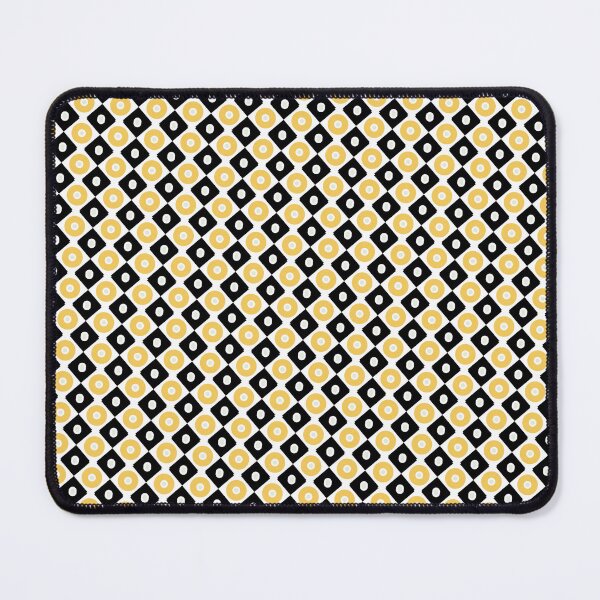 Item preview, Black White & Yellow Circles Squares Infinite Endless Pattern designed and sold by Alchemy-A-La-G.