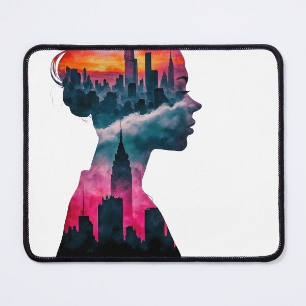 Item preview, Lady listening noise of the city, double exposure art designed and sold by Zibis09.