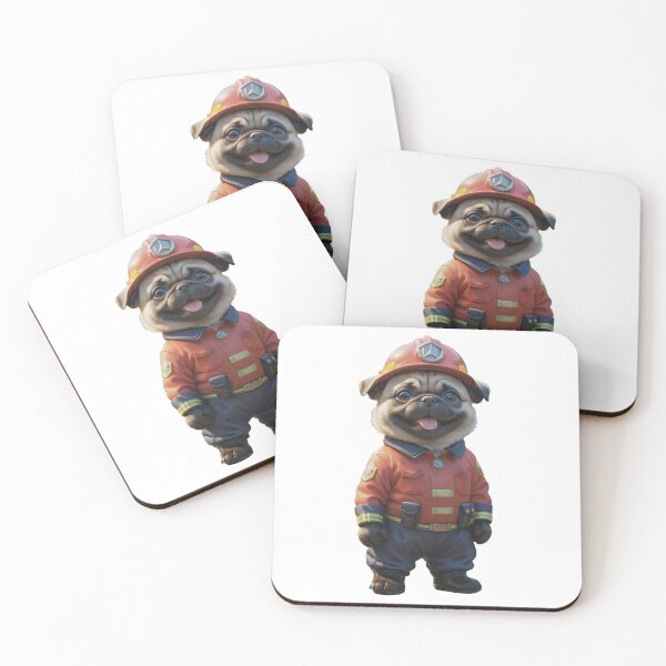 Item preview, Firefighter Pug Dog designed and sold by GiwuArt777.