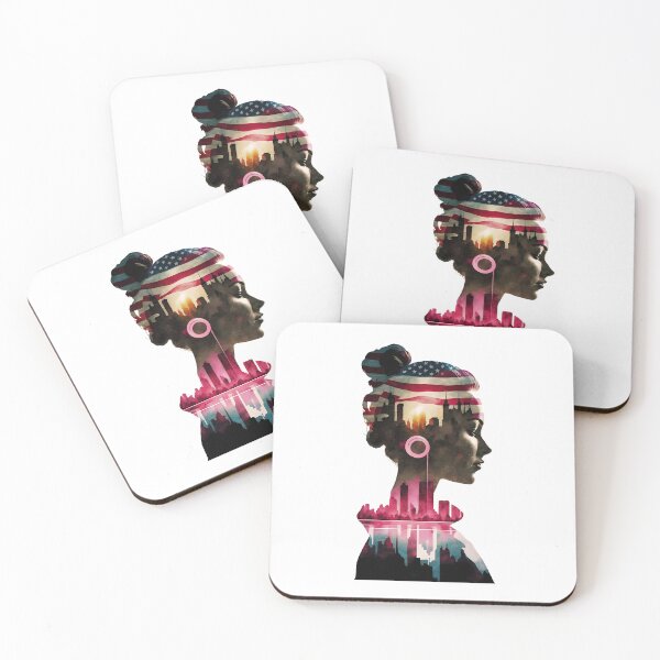 Item preview, Lady listening noise of the city, double exposure art designed and sold by Zibis09.