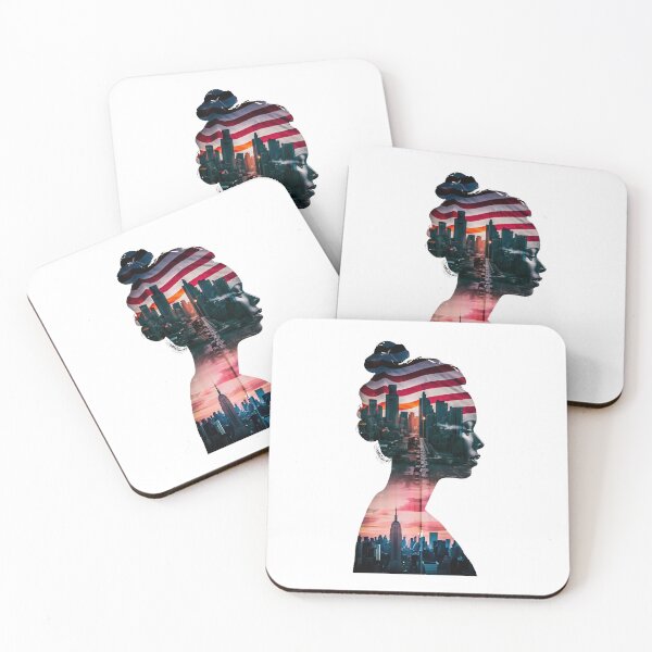 Item preview, Lady listening noise of the city, double exposure art designed and sold by Zibis09.