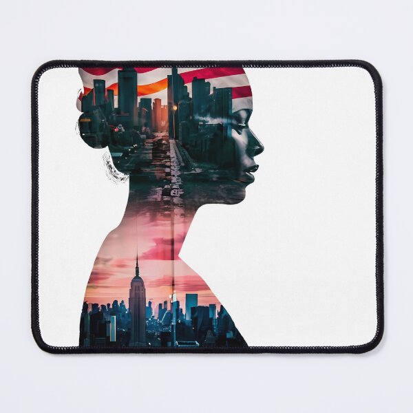 Item preview, Lady listening noise of the city, double exposure art designed and sold by Zibis09.