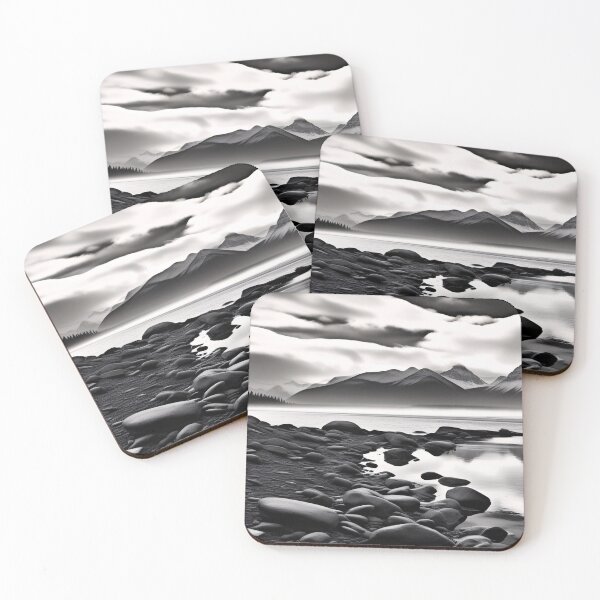 Item preview, Black and White Landscape - Serene Scenery designed and sold by Serenitia.