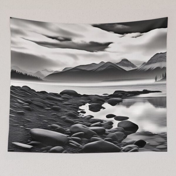 Item preview, Black and White Landscape - Serene Scenery designed and sold by Serenitia.