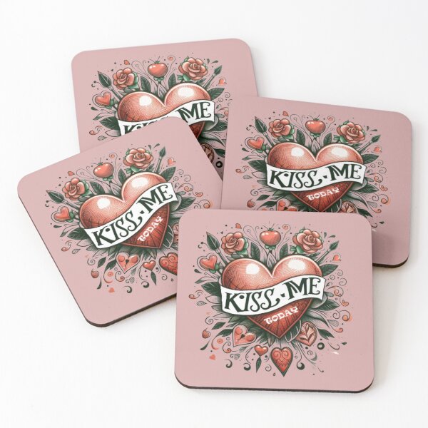 Item preview, Valentine's Day Kiss me today heart in flowers  designed and sold by JaroDesign2023.