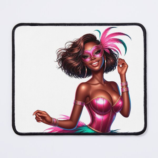 Item preview, Mardi Gras Carnival Afro Lady, Mardi Gras Black Woman, Afro American Girl, Mardi Gras Parade, Mardi Gras Party. designed and sold by gabrielakrall.