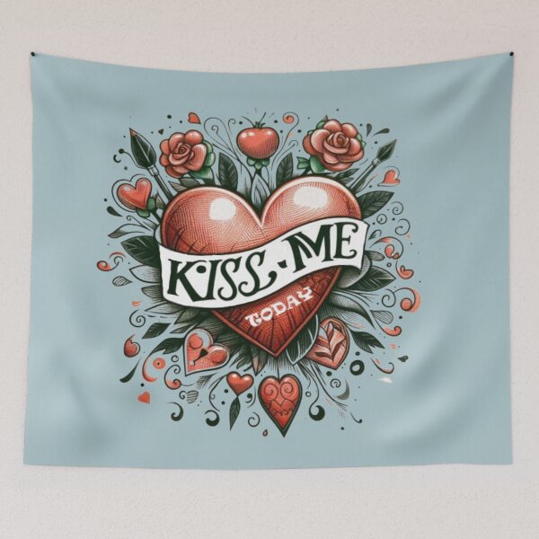 Item preview, Valentine's Day Kiss me today heart in flowers  designed and sold by JaroDesign2023.