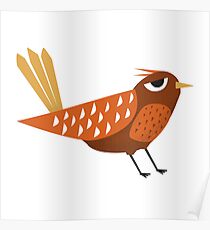 Sleepy Bird - Cute Animal Illustration Poster