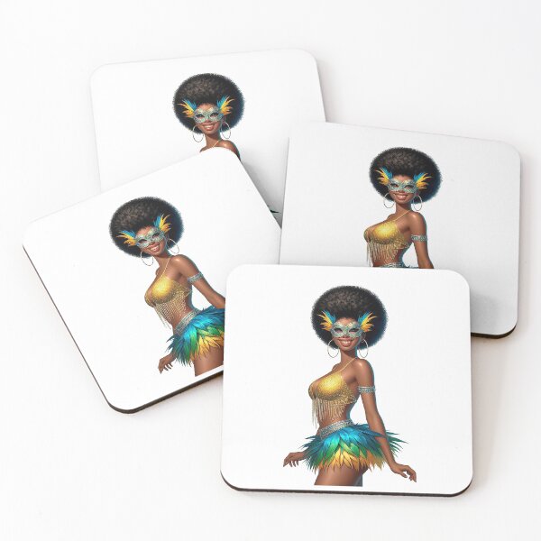 Item preview, Carnival Black Woman, Carnival Girl, Afro American Girl, Mardi Gras Parade, Mardi Gras Party. designed and sold by gabrielakrall.