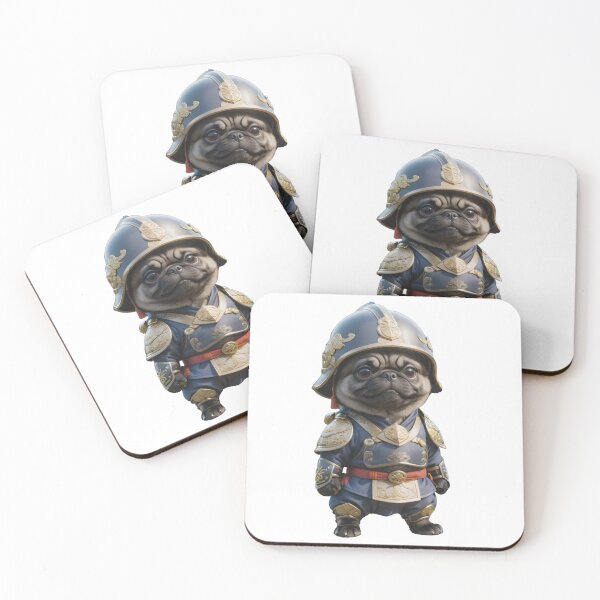 Item preview, Japanese Shogun Pug Dog in warrior armor designed and sold by GiwuArt777.
