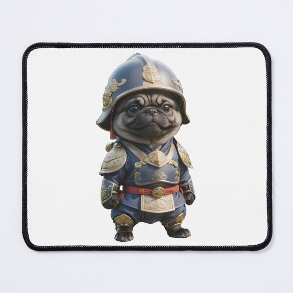 Item preview, Japanese Shogun Pug Dog in warrior armor designed and sold by GiwuArt777.