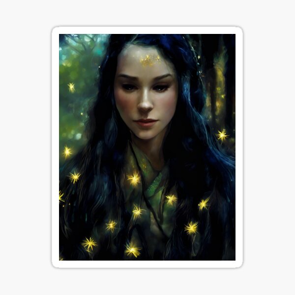 Luthien among the stars V2 Sticker