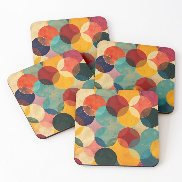 Item preview, Retro Spectrum: Geometric Grunge Circles designed and sold by meowjourney.