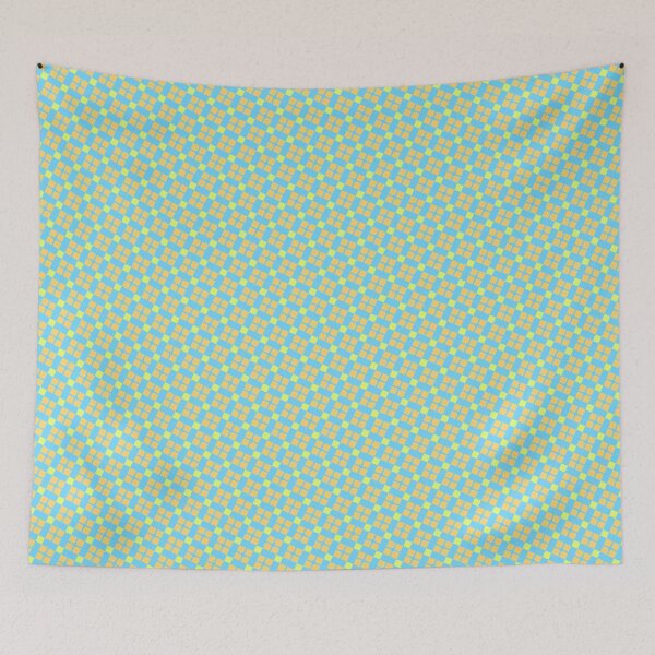 Item preview, Blue Yellow & Orange Cross Squares Infinite Endless Pattern designed and sold by Alchemy-A-La-G.