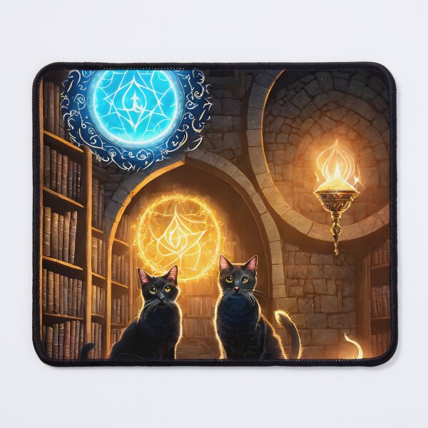 Item preview, Kitties in a Magic Library designed and sold by Raging Woody Designs.
