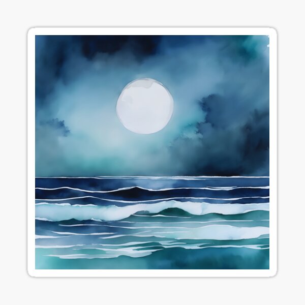 Item preview, Moonlit Ocean Tranquility designed and sold by colorvisionart.