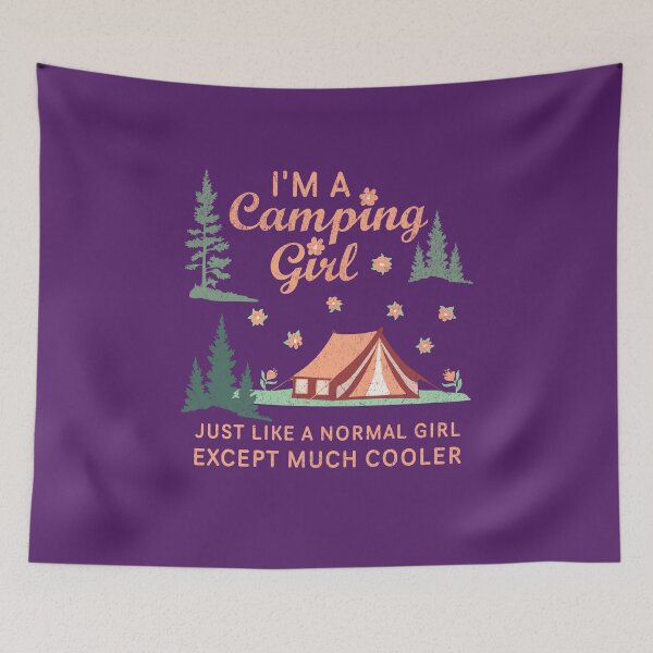 Item preview, Funny Camping Girl Definition – Floral Peach Orange Tent designed and sold by greenwhite25.