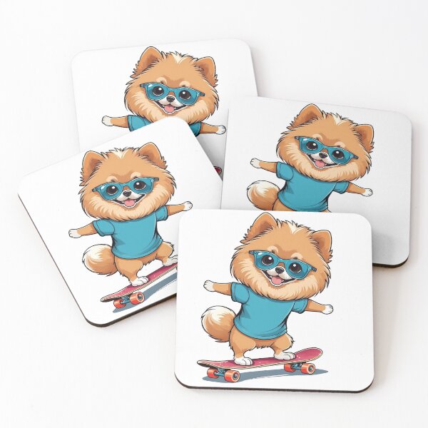 Item preview, A Cute Pomeranian dog  Playing skateboard  designed and sold by chathai.