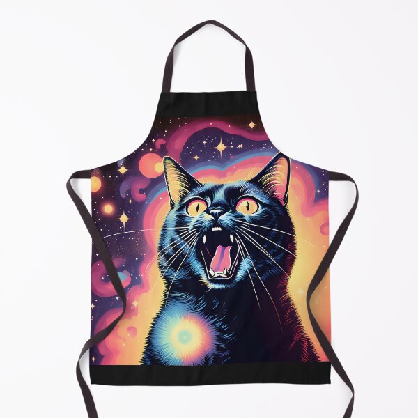 Item preview, psychedelic art black Cat vibrant colorful trippy psychedelic designed and sold by Catophile.