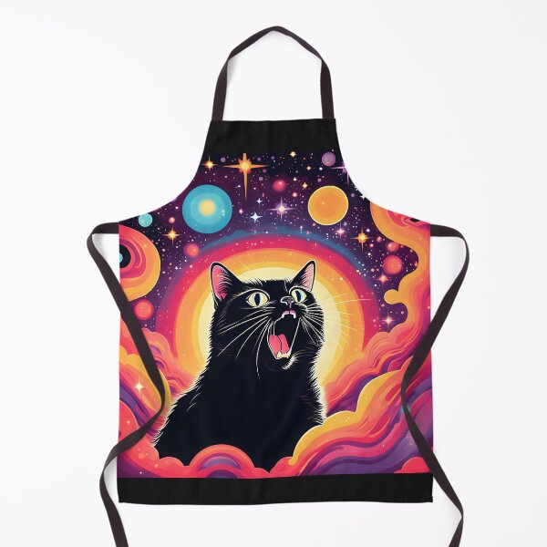 Item preview, psychedelic art black Cat vibrant colorful trippy psychedelic designed and sold by Catophile.
