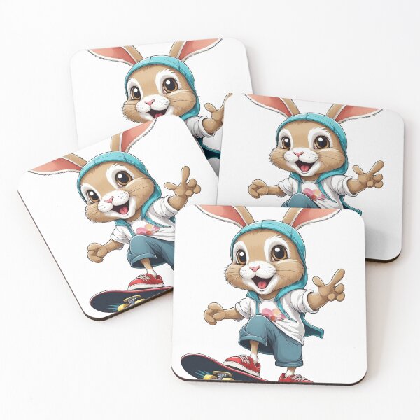 Item preview, A Cute rabbit  Playing skateboard  designed and sold by chathai.