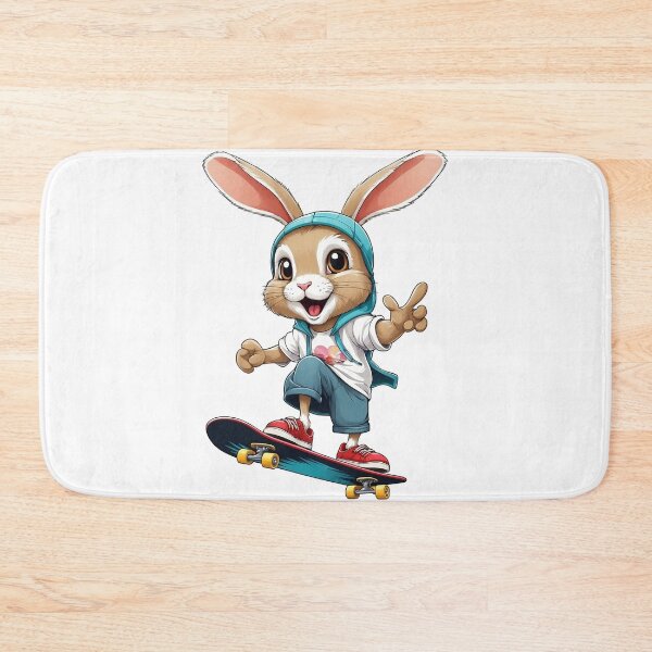 Item preview, A Cute rabbit  Playing skateboard  designed and sold by chathai.