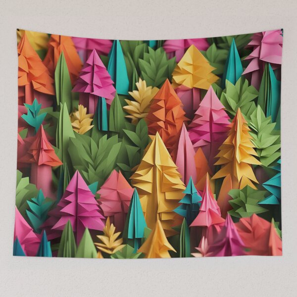 Item preview, Origami Art - Chromatic Canopy: A Kaleidoscopic Forest Adventure designed and sold by ArtfulFolds.