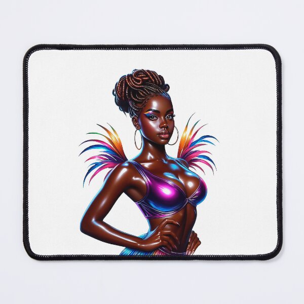 Item preview, Carnival Black Woman, Carnival Girl, Parade Afro Woman, Afro American Girl, Mardi Gras Parade, Mardi Gras Party. designed and sold by gabrielakrall.