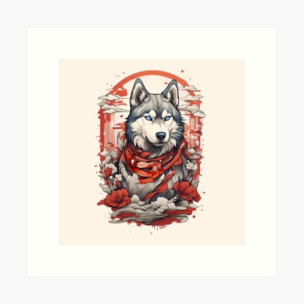 snarling husky art