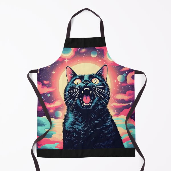 Item preview, psychedelic art black Cat vibrant colorful trippy psychedelic designed and sold by Catophile.