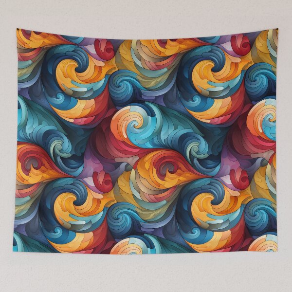Item preview, Colorful Waves Seamless Art. bstract art. designed and sold by GiveMeMood.
