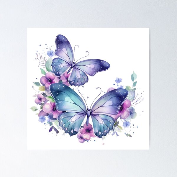 Item preview, Two Butterflies Watercolor Art designed and sold by SellingWSarah17.