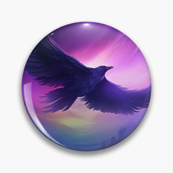 Item preview, Black Raven: Twilight Sky, Purple Crow, Winter Landscape designed and sold by Fantasy Masterpiece.