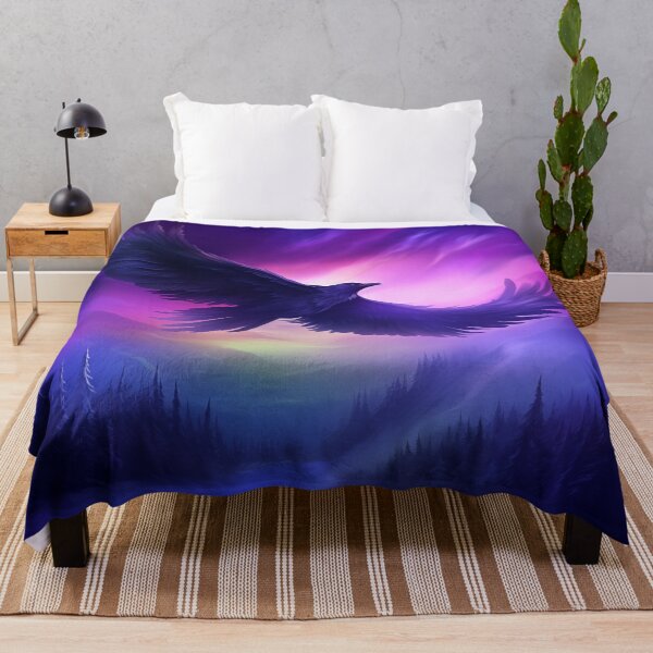 Item preview, Black Raven: Twilight Sky, Purple Crow, Winter Landscape designed and sold by Fantasy Masterpiece.