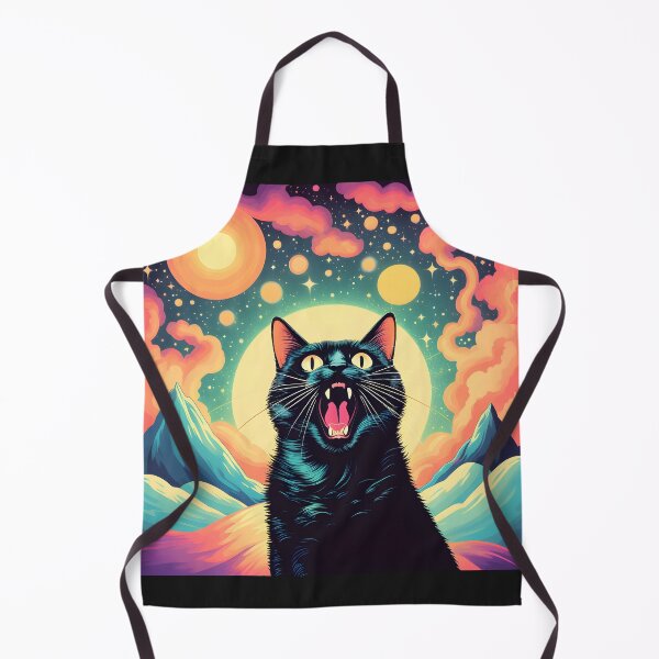 Item preview, Psychedelic art black Cat vibrant colorful trippy psychedelic designed and sold by Catophile.