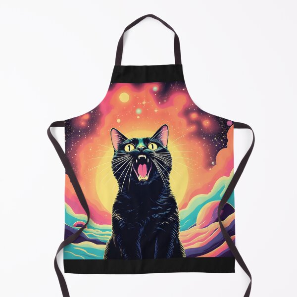 Item preview, psychedelic art black Cat vibrant colorful trippy psychedelic designed and sold by Catophile.