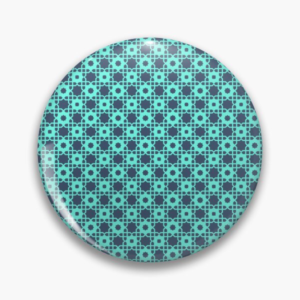 Item preview, Teal Background Blue Octagon & Arrows Infinite Endless Pattern designed and sold by Alchemy-A-La-G.