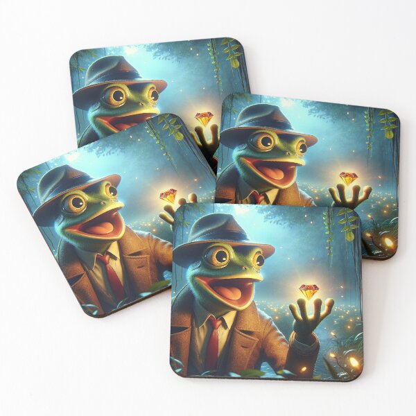 Item preview, Explorer Frog Finds Magical Gemstone Treasure designed and sold by sweetbelle.